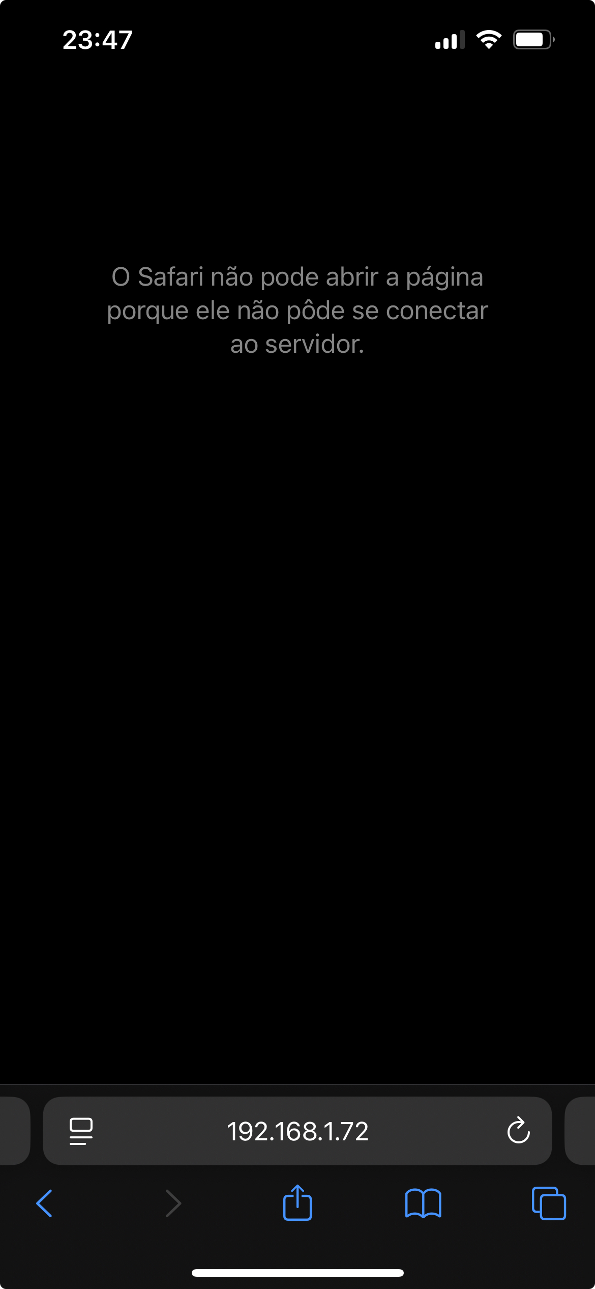 O Safari não pode abrir a página