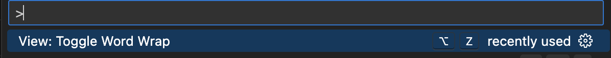 Toggle word wrap, comando no VSCode
